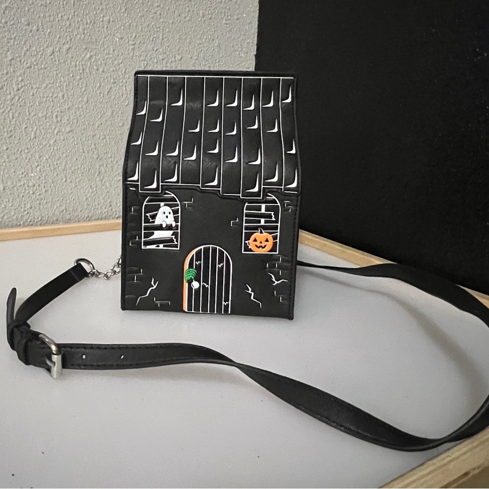 MAD Engine Black Spooky House Crossbody Bag